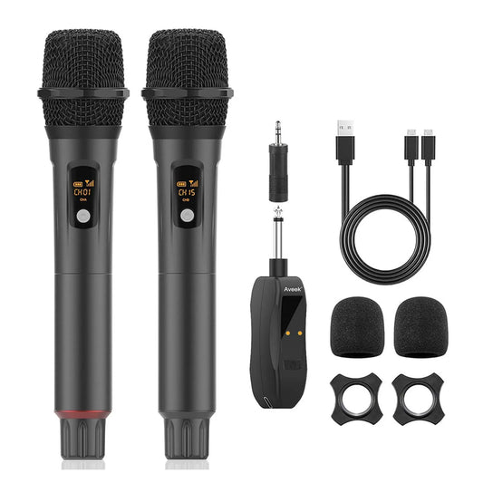 Wireless Rechargeable Microphone: Handheld Mic with Receiver for Singing, Karaoke, and DJs.