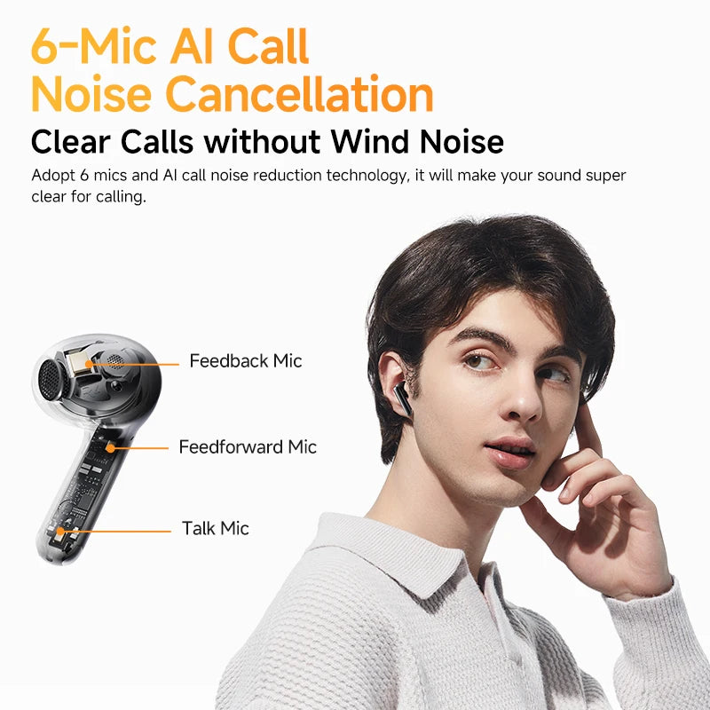 Earbuds, Hi-Res Audio, LDAC, Bluetooth 5.3, 6 Mics, AI HD Calls, Multipoint Connection.