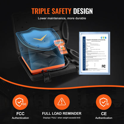 110/220 lbs Refrigerant Scale with Wired Remote and High-Precision Accuracy.