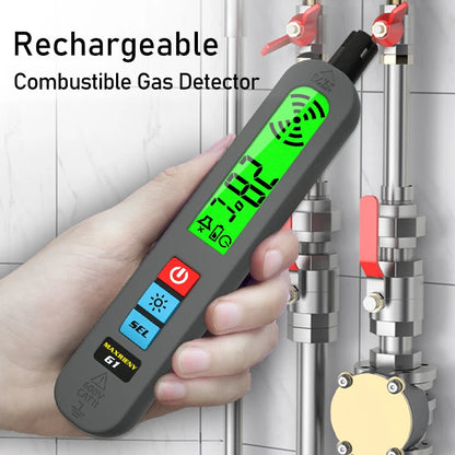 Portable Gas Leak Detector with LCD, Sound & Vibration Alarm for Combustible Gases.