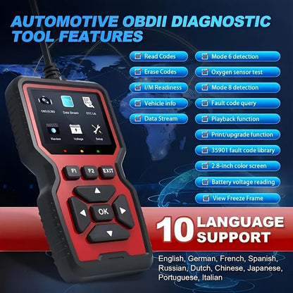 2024 Advanced OBD2 Scanner & Engine Code Reader for Check Engine Light.