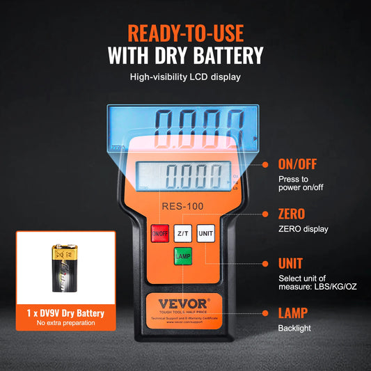 110/220 lbs Refrigerant Scale with Wired Remote and High-Precision Accuracy.