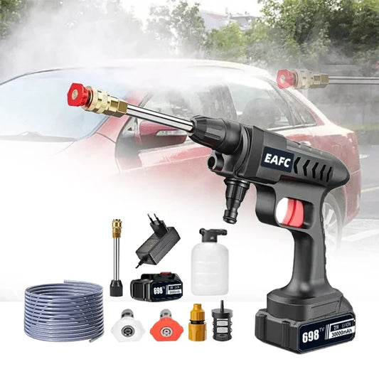 60Bar Cordless Car Washer, 30000mAh Electric Water & Foam Gun.