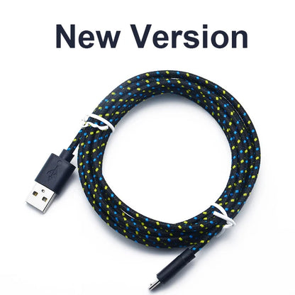 USB HD Nylon Braided Data/Charger Cable for Android, 1m/3m Micro USB.