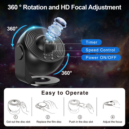 Galaxy Projector, Starry Sky Night Light with Solar System and Moon.