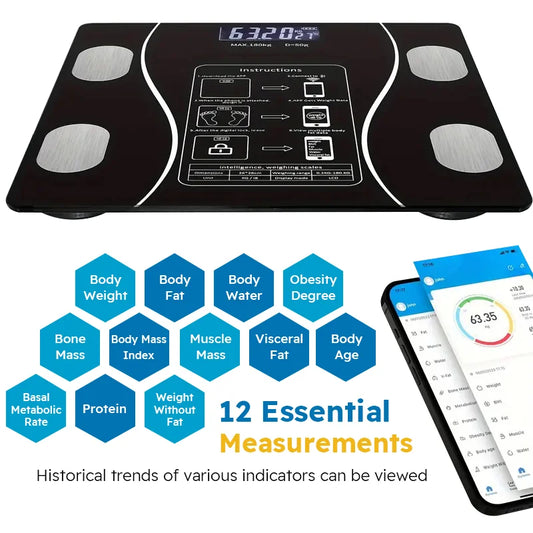 Smart Body Fat Scale with Wireless LED Display and Body Composition Analysis.