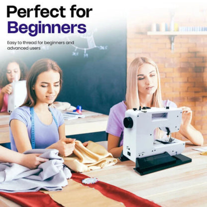 Portable Electric Sewing Machine for Beginners with 38 Stitches, LED Light, Foot Pedal, and Sewing Kits